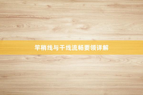 竿稍线与干线流畅要领详解
